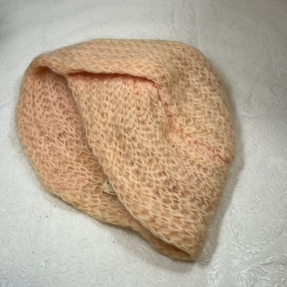 VTG Wool Woven Light Peach Colored Head Wrap Hat Made in Italy - Picture 6 of 8
